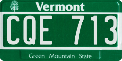 VT license plate CQE713