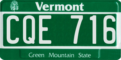 VT license plate CQE716