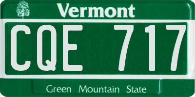 VT license plate CQE717