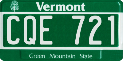 VT license plate CQE721