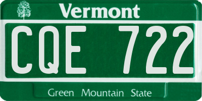 VT license plate CQE722