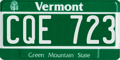 VT license plate CQE723