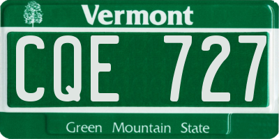 VT license plate CQE727