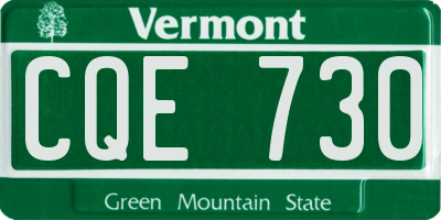 VT license plate CQE730