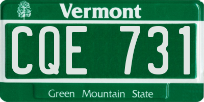 VT license plate CQE731