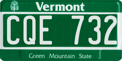 VT license plate CQE732