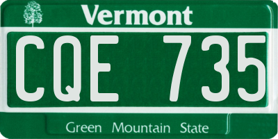VT license plate CQE735