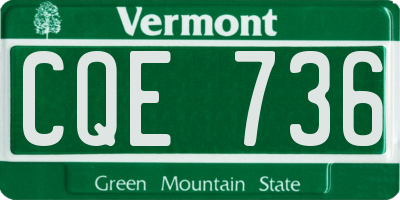 VT license plate CQE736