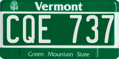 VT license plate CQE737