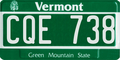 VT license plate CQE738