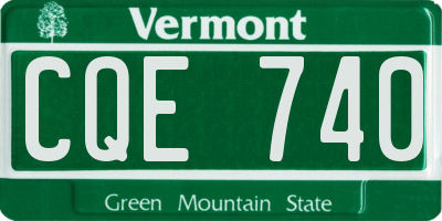 VT license plate CQE740