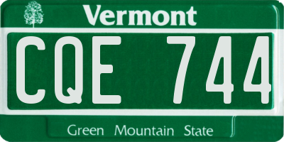 VT license plate CQE744