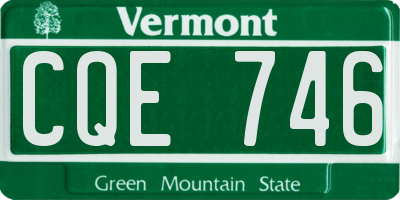 VT license plate CQE746
