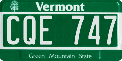 VT license plate CQE747