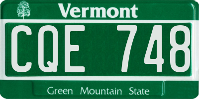 VT license plate CQE748
