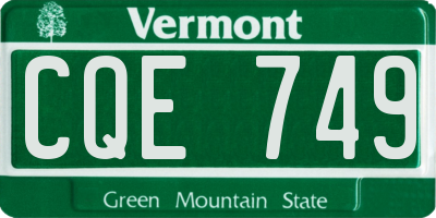 VT license plate CQE749