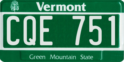 VT license plate CQE751