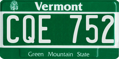 VT license plate CQE752