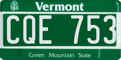 VT license plate CQE753