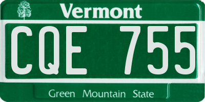 VT license plate CQE755
