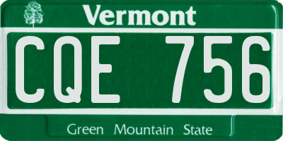 VT license plate CQE756