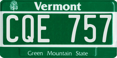 VT license plate CQE757