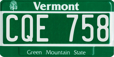 VT license plate CQE758