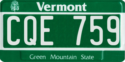 VT license plate CQE759
