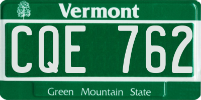VT license plate CQE762