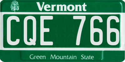 VT license plate CQE766