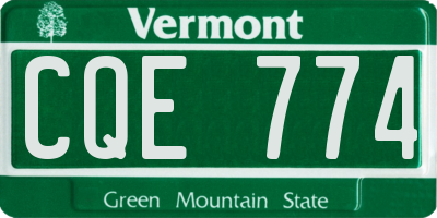 VT license plate CQE774