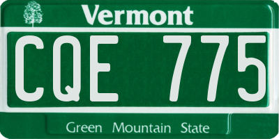 VT license plate CQE775