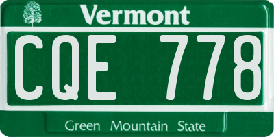 VT license plate CQE778