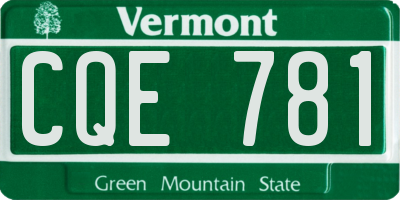VT license plate CQE781