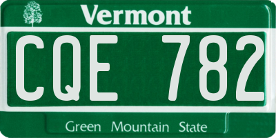 VT license plate CQE782