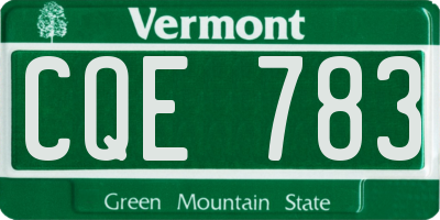 VT license plate CQE783