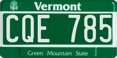 VT license plate CQE785
