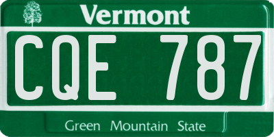 VT license plate CQE787