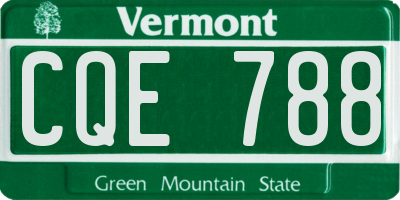 VT license plate CQE788