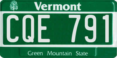 VT license plate CQE791