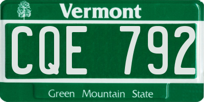 VT license plate CQE792