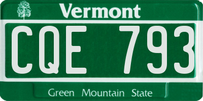 VT license plate CQE793