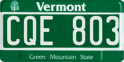 VT license plate CQE803