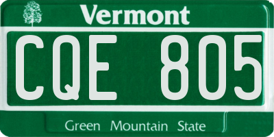 VT license plate CQE805