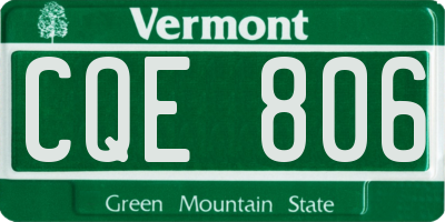 VT license plate CQE806