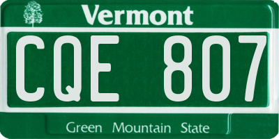 VT license plate CQE807