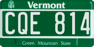 VT license plate CQE814