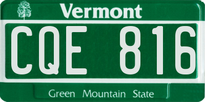 VT license plate CQE816