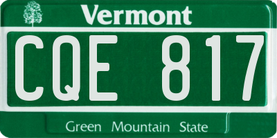 VT license plate CQE817