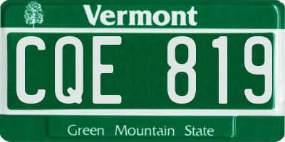 VT license plate CQE819